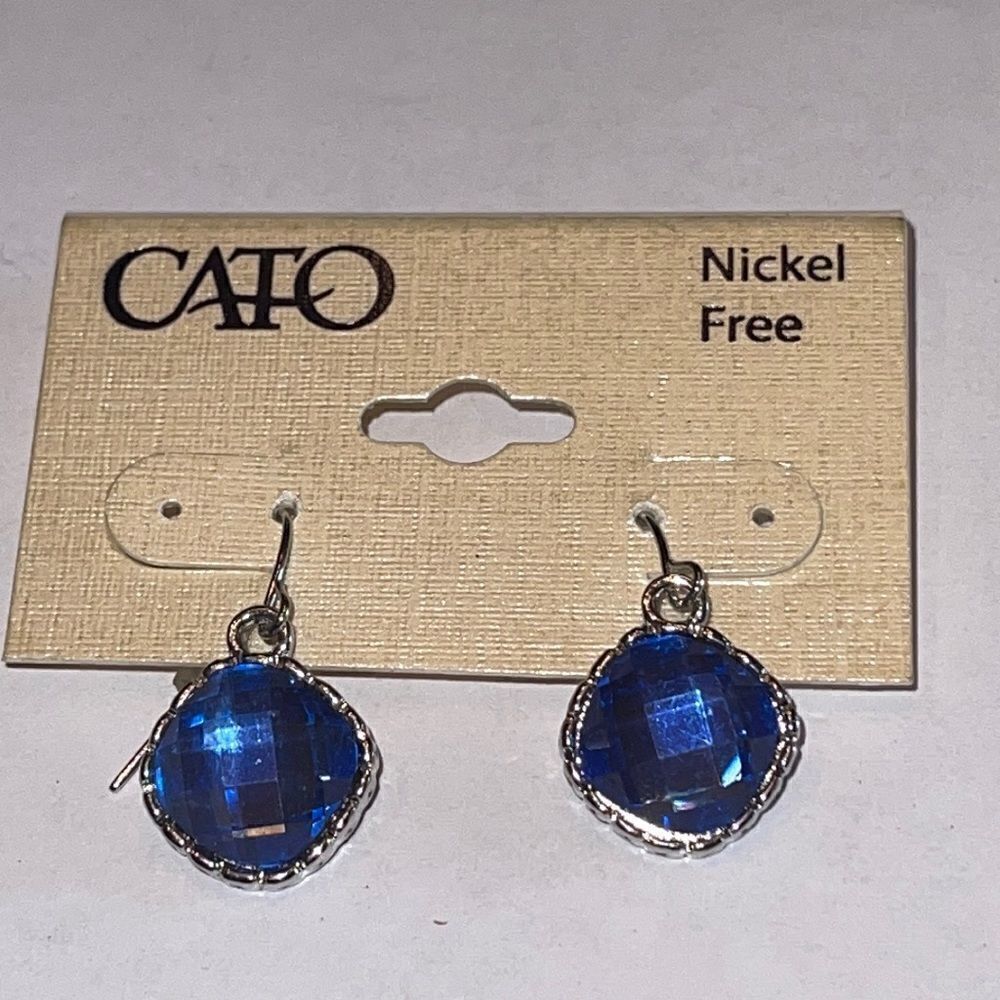 Cato nickel free dangle blue earrings